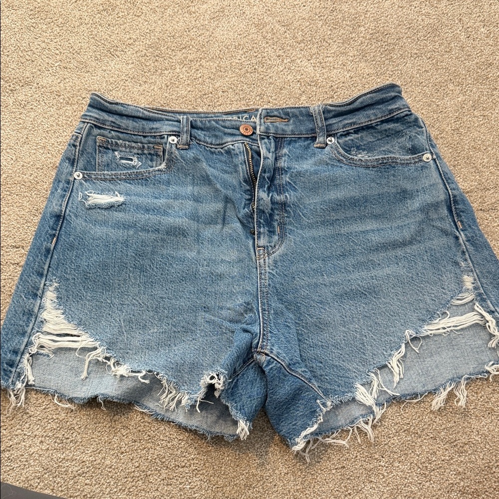 American Eagle Outfitters Frayed Blue Jean Shorts